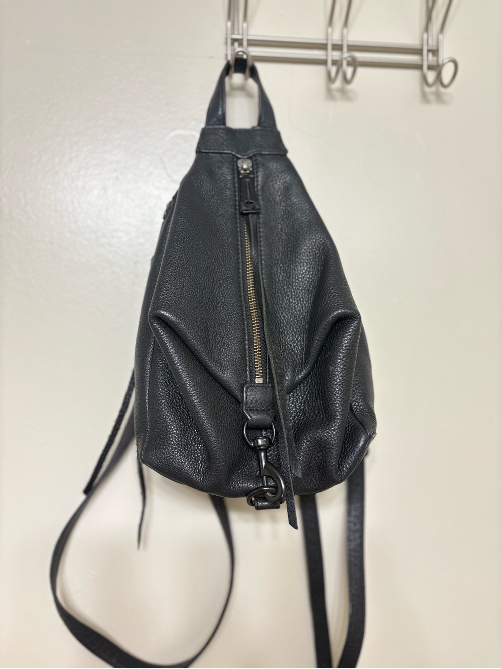 Rebecca Minkoff Black Leather Sling Backpack